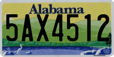 AL license plate 5AX4512