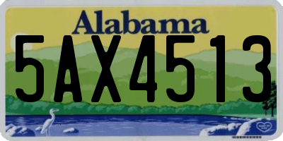AL license plate 5AX4513