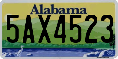 AL license plate 5AX4523