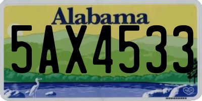 AL license plate 5AX4533