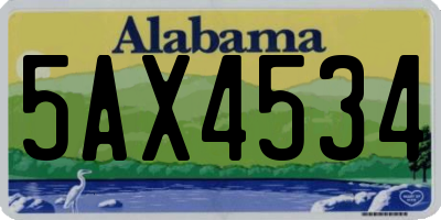 AL license plate 5AX4534