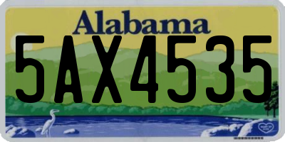 AL license plate 5AX4535