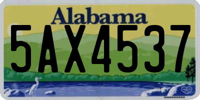 AL license plate 5AX4537
