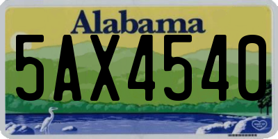 AL license plate 5AX4540