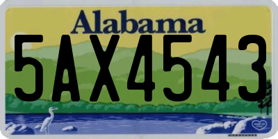 AL license plate 5AX4543
