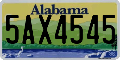 AL license plate 5AX4545