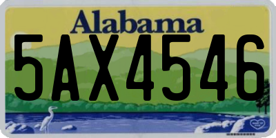 AL license plate 5AX4546