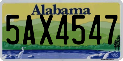 AL license plate 5AX4547