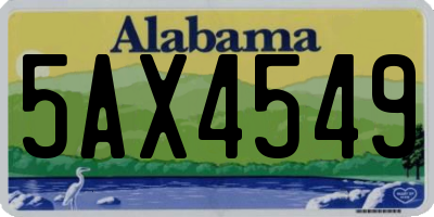 AL license plate 5AX4549