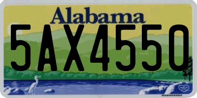 AL license plate 5AX4550