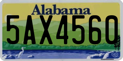 AL license plate 5AX4560