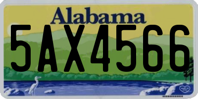 AL license plate 5AX4566