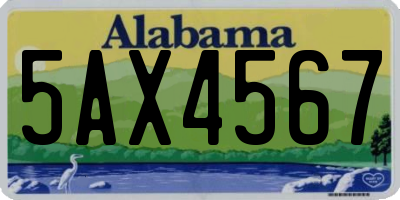 AL license plate 5AX4567