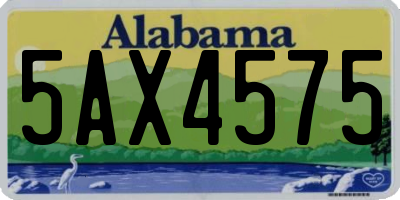 AL license plate 5AX4575