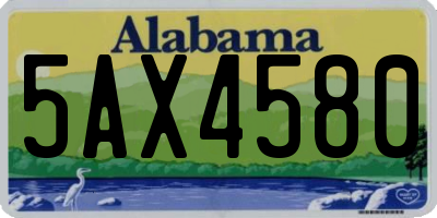 AL license plate 5AX4580