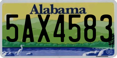 AL license plate 5AX4583