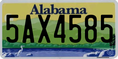 AL license plate 5AX4585