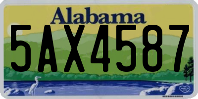 AL license plate 5AX4587