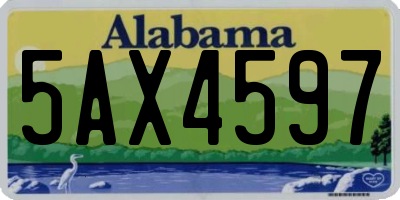 AL license plate 5AX4597