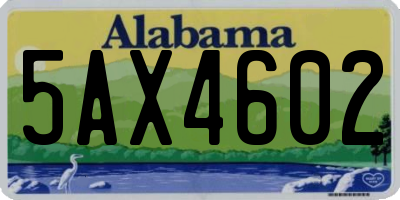 AL license plate 5AX4602