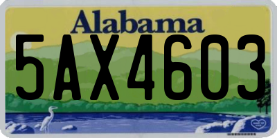 AL license plate 5AX4603