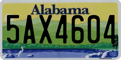 AL license plate 5AX4604