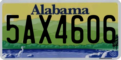 AL license plate 5AX4606