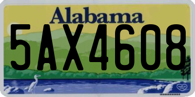 AL license plate 5AX4608