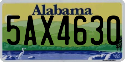 AL license plate 5AX4630
