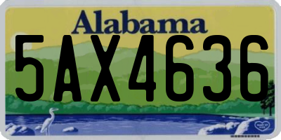 AL license plate 5AX4636