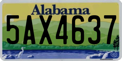 AL license plate 5AX4637