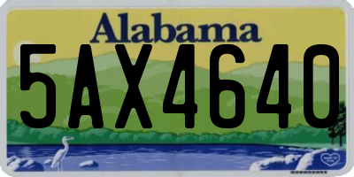 AL license plate 5AX4640