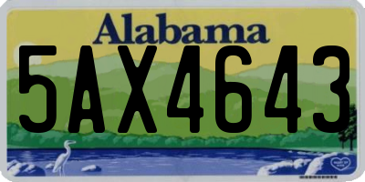 AL license plate 5AX4643