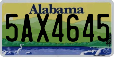 AL license plate 5AX4645