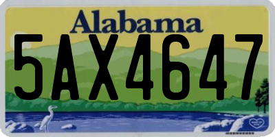 AL license plate 5AX4647