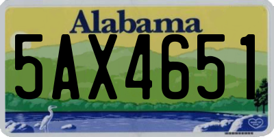 AL license plate 5AX4651