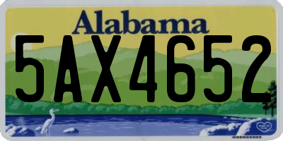 AL license plate 5AX4652