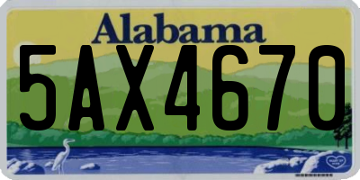 AL license plate 5AX4670