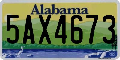 AL license plate 5AX4673