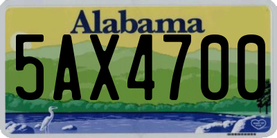 AL license plate 5AX4700