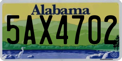 AL license plate 5AX4702