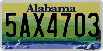 AL license plate 5AX4703
