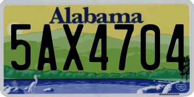 AL license plate 5AX4704
