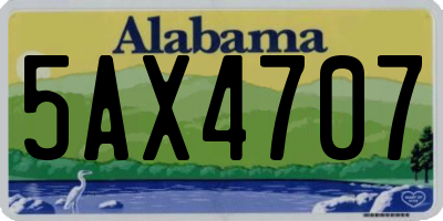 AL license plate 5AX4707