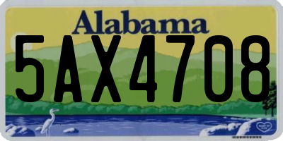 AL license plate 5AX4708