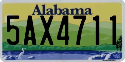 AL license plate 5AX4711