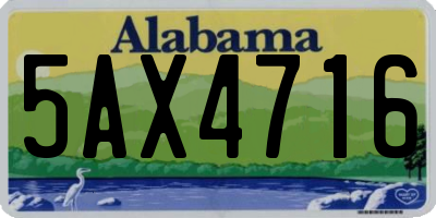 AL license plate 5AX4716