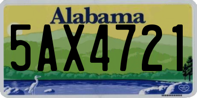 AL license plate 5AX4721