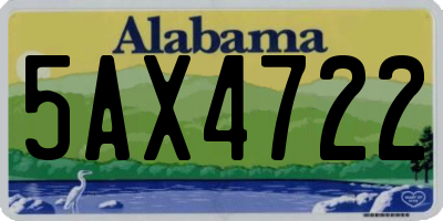 AL license plate 5AX4722