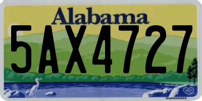 AL license plate 5AX4727